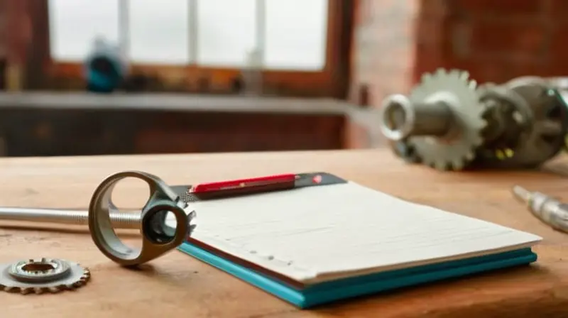 Smartphone moderno sobre banco de trabajo industrial