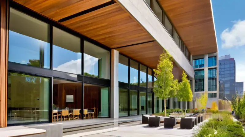 Edificio moderno con diseño armonioso y sostenible