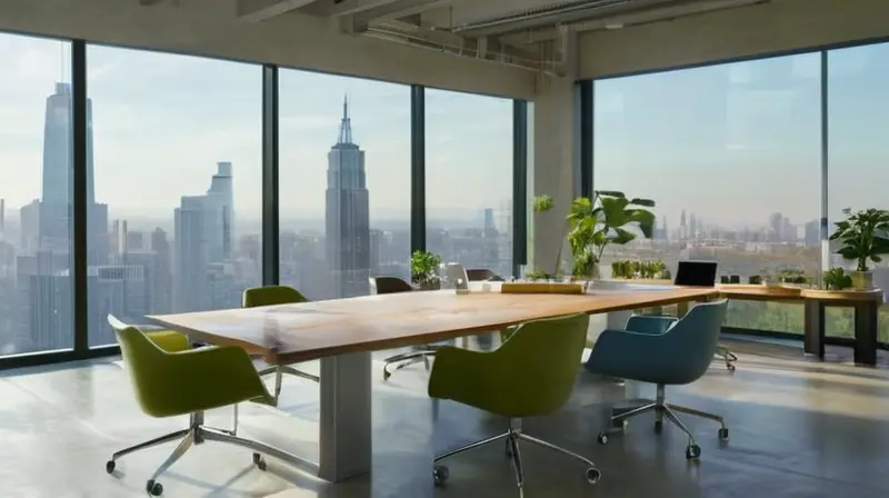 Espacio arquitectónico moderno, innovación y colaboración