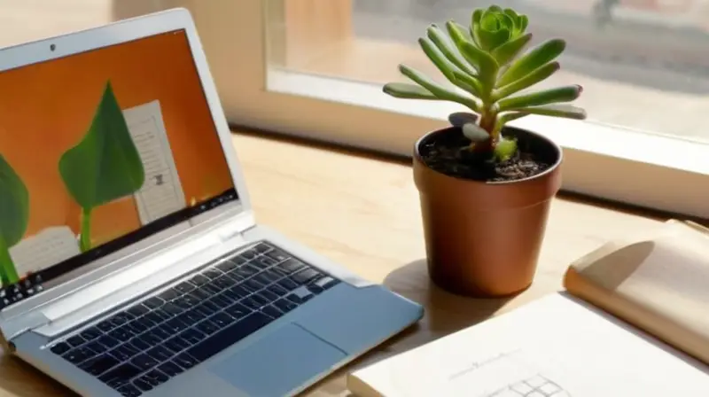 Laptop y café en un ambiente acogedor