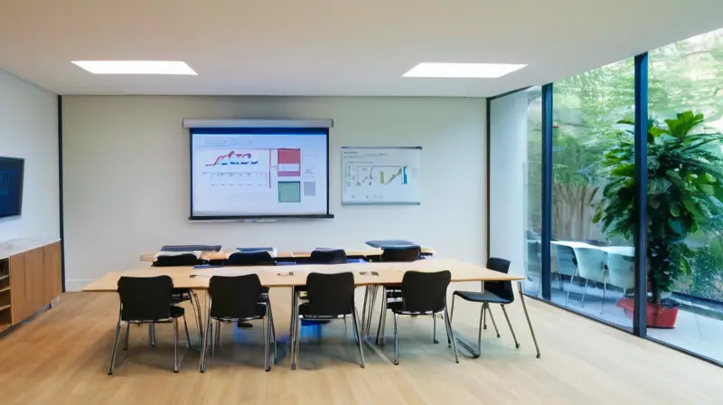 Aula moderna llena de luz y aprendizaje