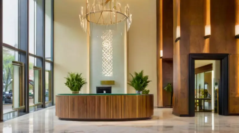 Lobby moderno, acogedor y accesible para todos