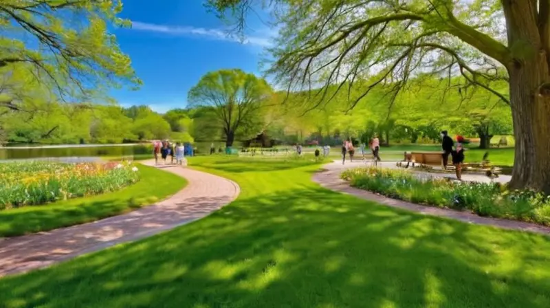 Parque vibrante con familias disfrutando al aire libre