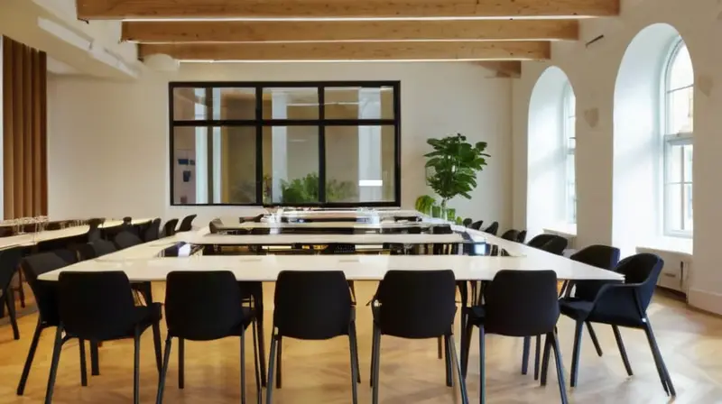 Sala moderna llena de creatividad y colaboración