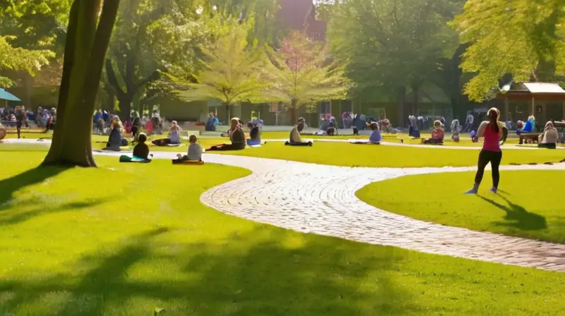 Parque comunitario vibrante y lleno de vida