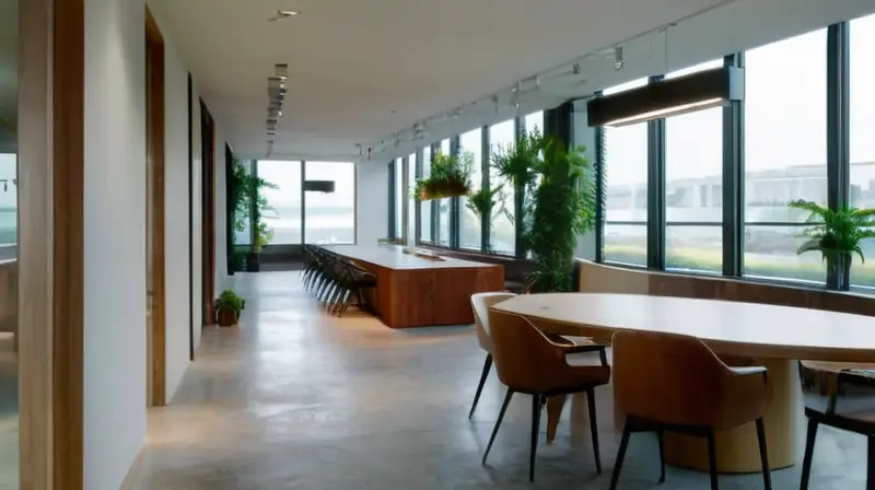 Sala moderna llena de colaboración y creatividad