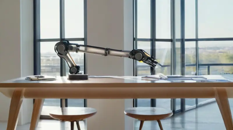 Brazo robótico diseña planos arquitectónicos modernos